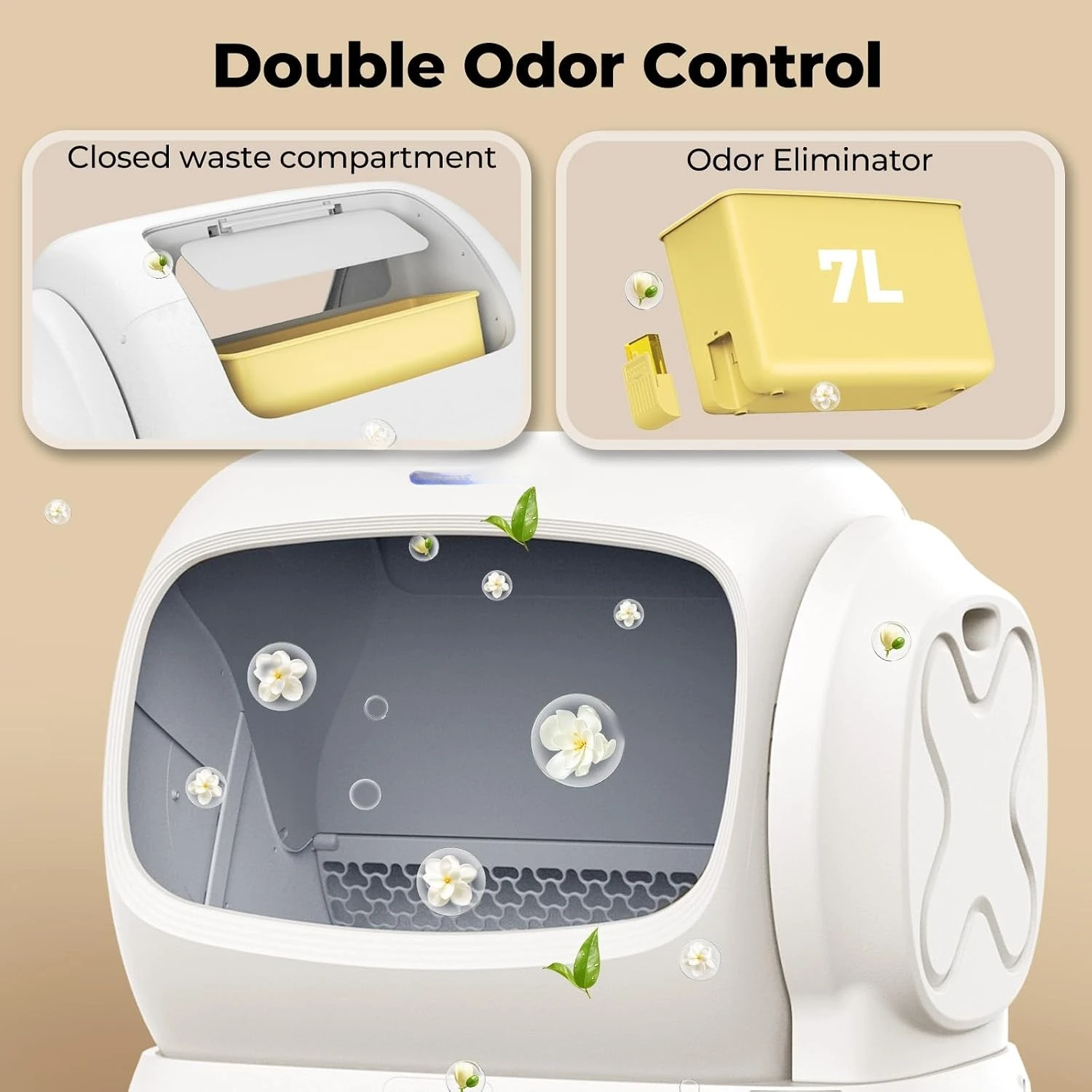 Robotail Self Cleaning Cat Litter Box,106L XXXL Extra-Large Automatic Cat Litter Box for Large Cats, Open Top, Customized view 5