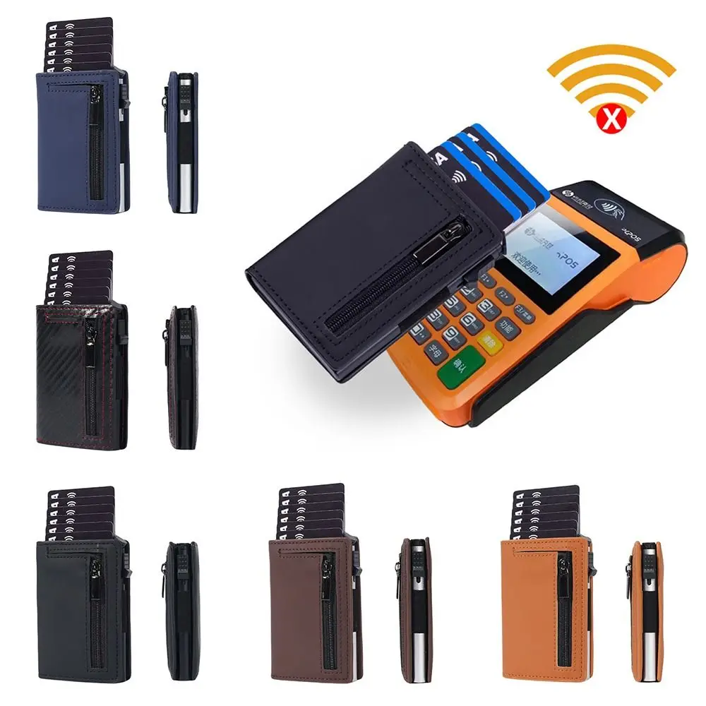 

High Quality Multi-Card Slot Men's Card Bag Leather Rfid Blocking Credit Card Holder Practical Minimalist Wallet