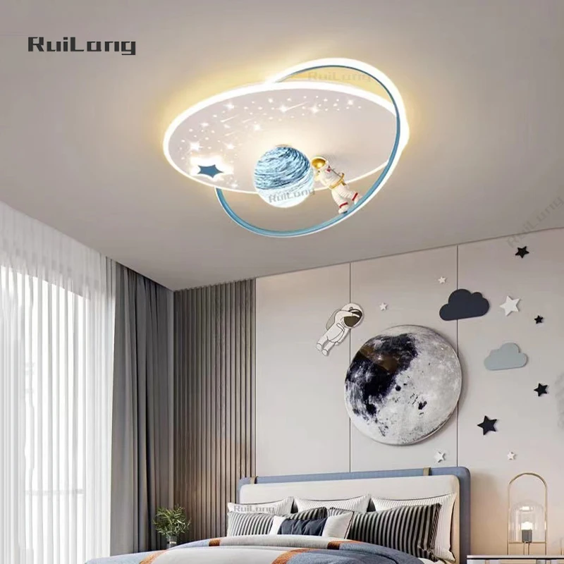 

Modern Astronaut LED Chandeliers for Children Room Boy Bedroom Study Ceiling Pendant lamp Plafond Planet Kids Room Ceiling Light