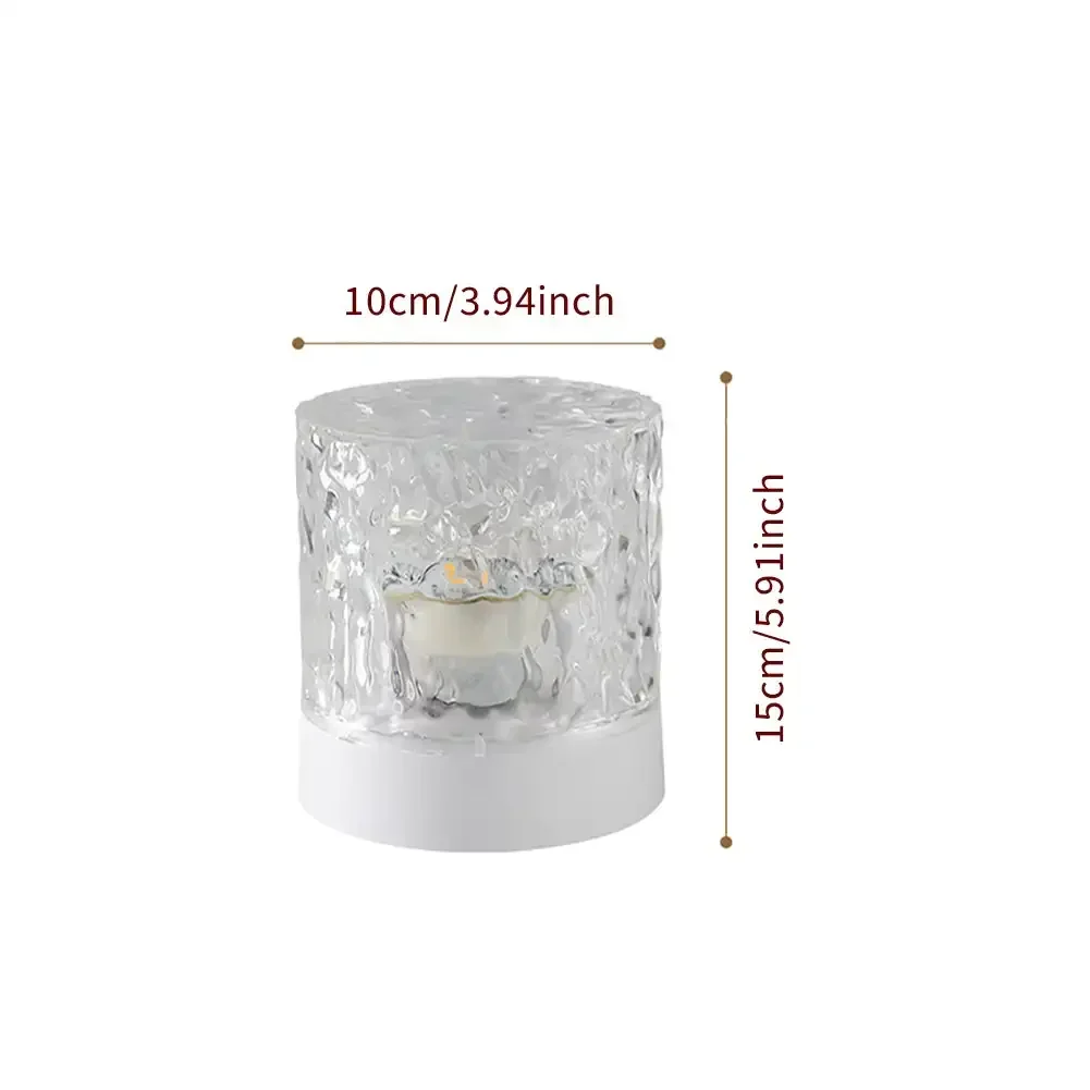 LED 물 잔물결 분위기 야간 조명, USB 회전 프로젝션 크리스탈 테이블 램프, RGB 조도 조절, 침실 침대 옆 게임 룸 선물