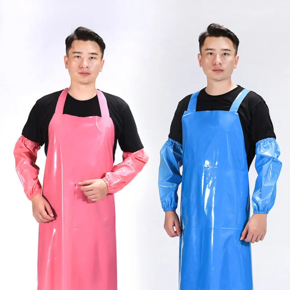 Heavy Duty Waterproof Apron And Sleeve Set Oil Resistant Protective Gear For Seafood Processing Industrial Cleaning Work