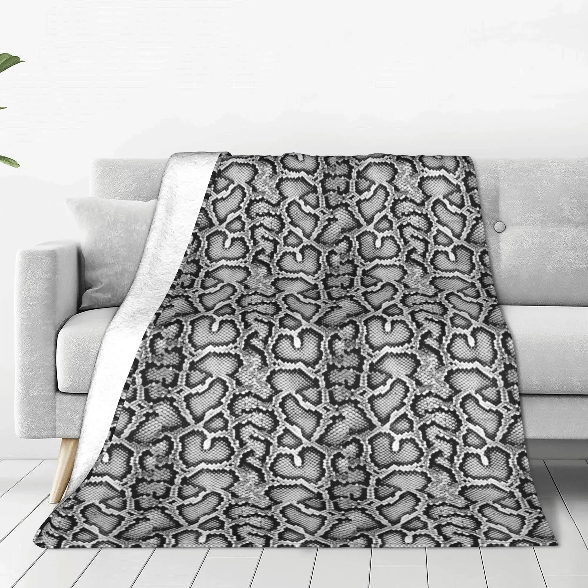 Python Snake Skin Gift Blanket For Men Women Super Soft Cozy  Throw Blankets for Living Room 80x60 Inches Multi-size