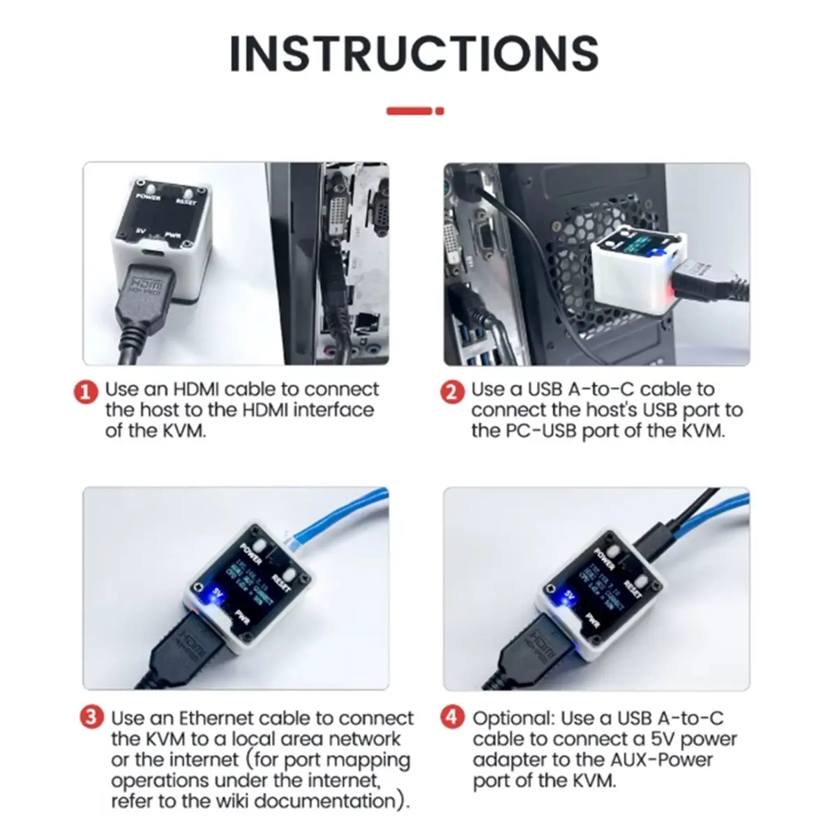 

B21B For Sipeed NanoKVM PiKVM Remote Control Operation and Maintenance Server Mini PiKVM Remote Desktop Server UART White