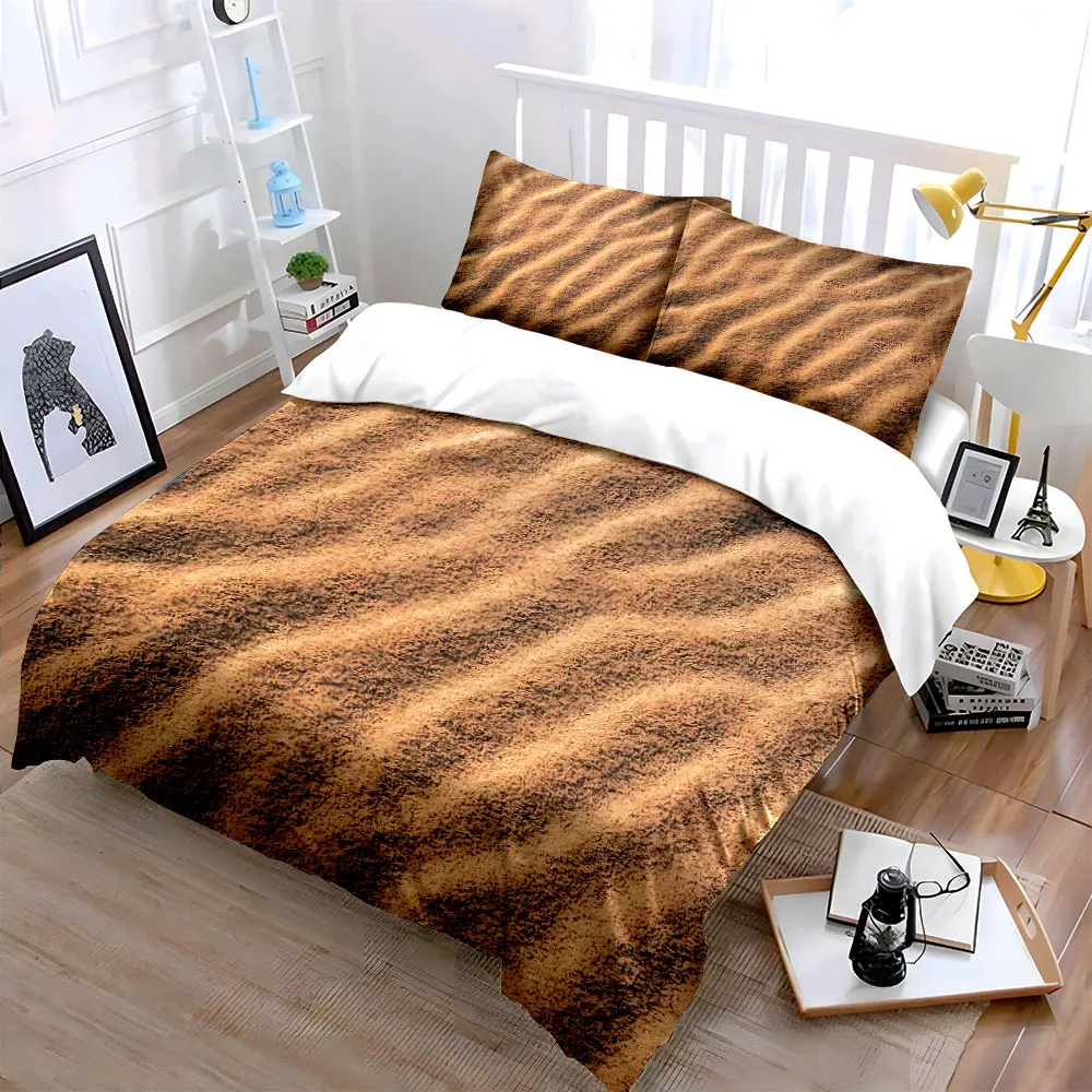 Fine ripples on dune surface Print Bedding Set 1 Duvet Cover 2 Pillowcases for Adult and Children Luxury Gift Full Size
