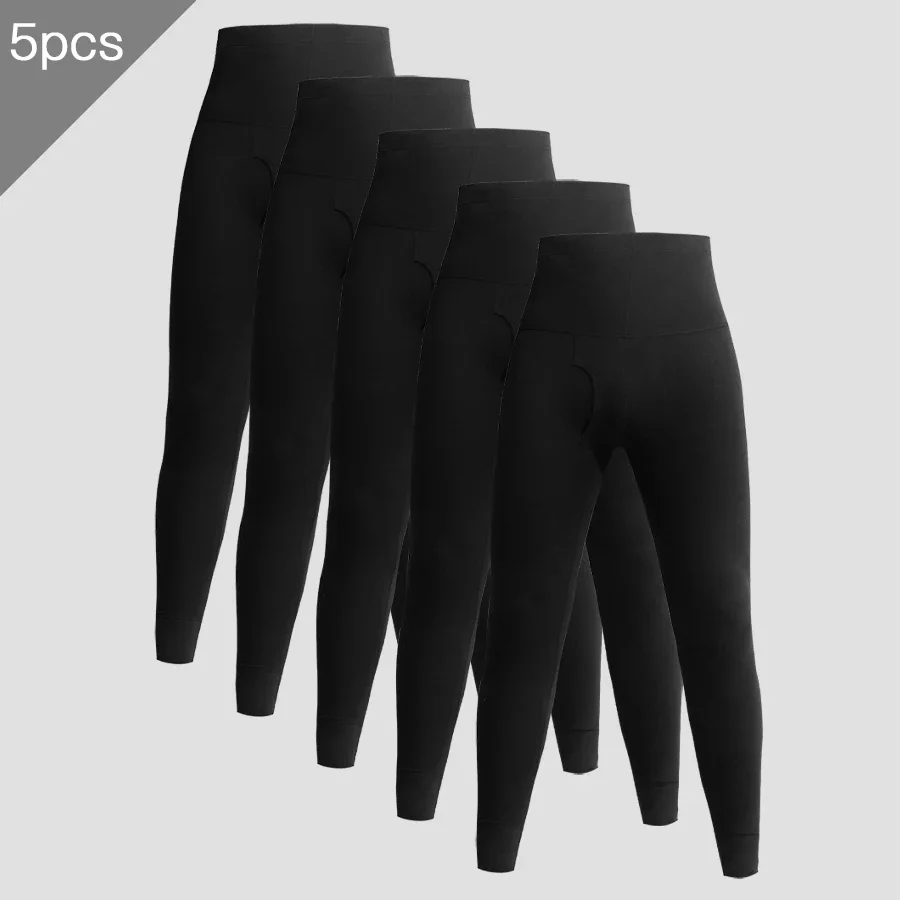 

5 шт. Лонг Джонс, мужские цельные брюки из чистого хлопка, термобелье на тонкой подошве, узкие трусы, брюки с высокой талией, осень