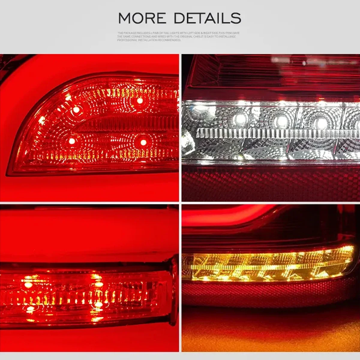 اكسسوارات السيارات مصابيح خلفية LED كاملة لتويوتا هايلاندر SUV 2001-2007 مجموعة مصابيح خلفية خلفية DRL الأحمر ، نوع الولايات المتحدة #4