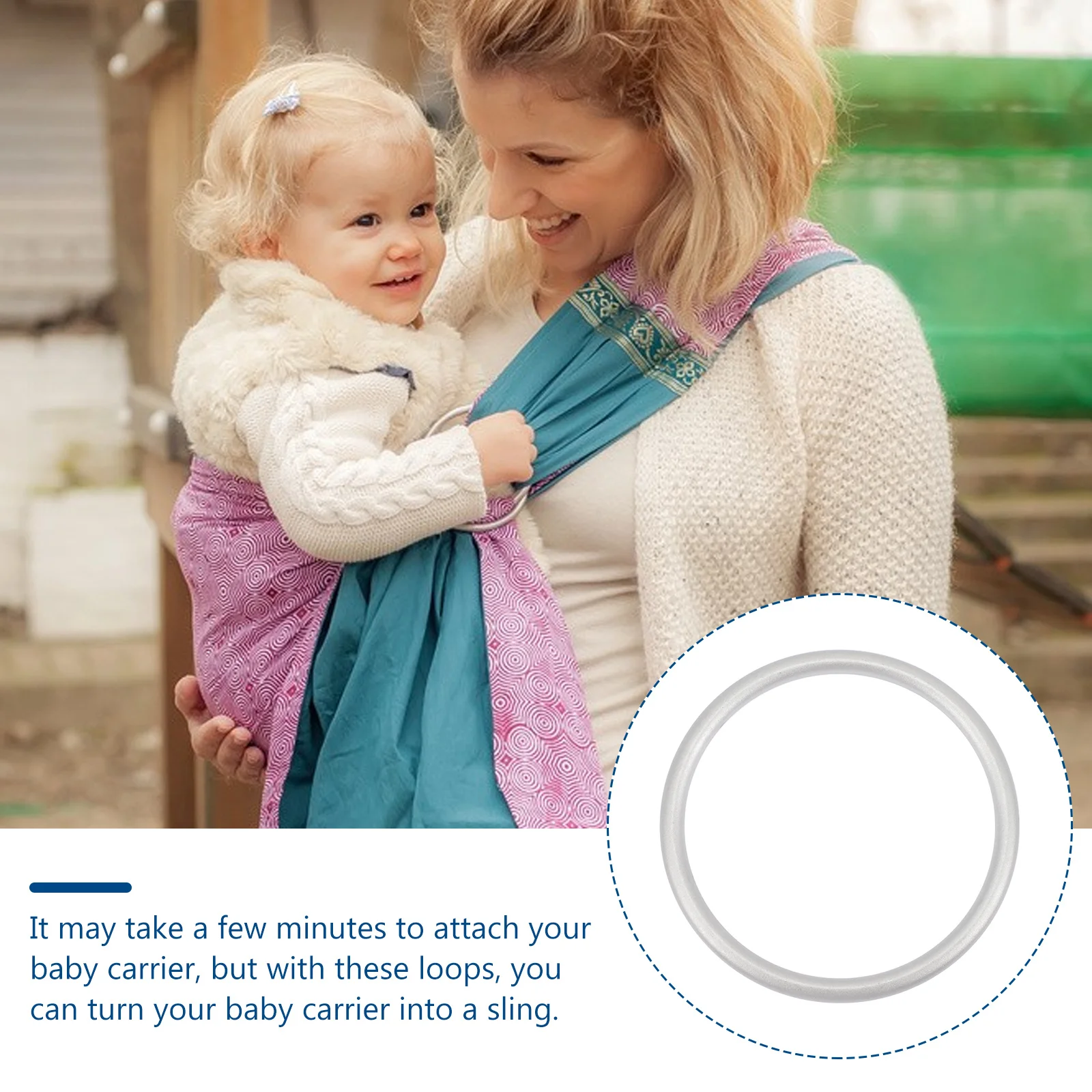 Anillo portabebés de aluminio, accesorio para recién nacidos y niños pequeños, duradero y fácil de instalar, 2 uds.
