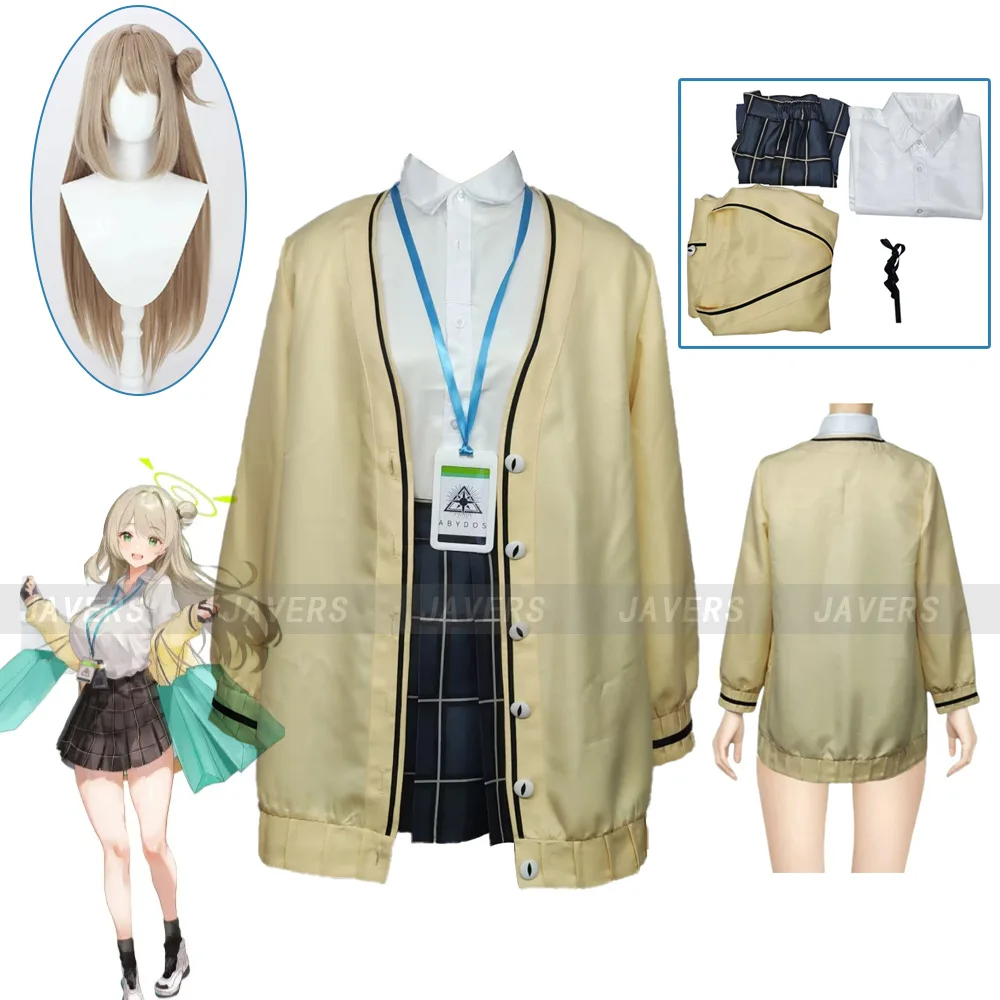 Anime Game Blue Archive Izayoi Nonomi Cosplay Costume Wig Coat School JK Uniform Plaid Skirt Woman Kawaii Carnival Party Suit