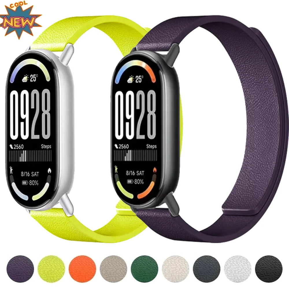 Спортивный силиконовый ремешок-петля для Xiaomi Mi Band 10 9 8, магнитный браслет, удобный браслет Correa для Xiaomi Band 10, ремешок для часов