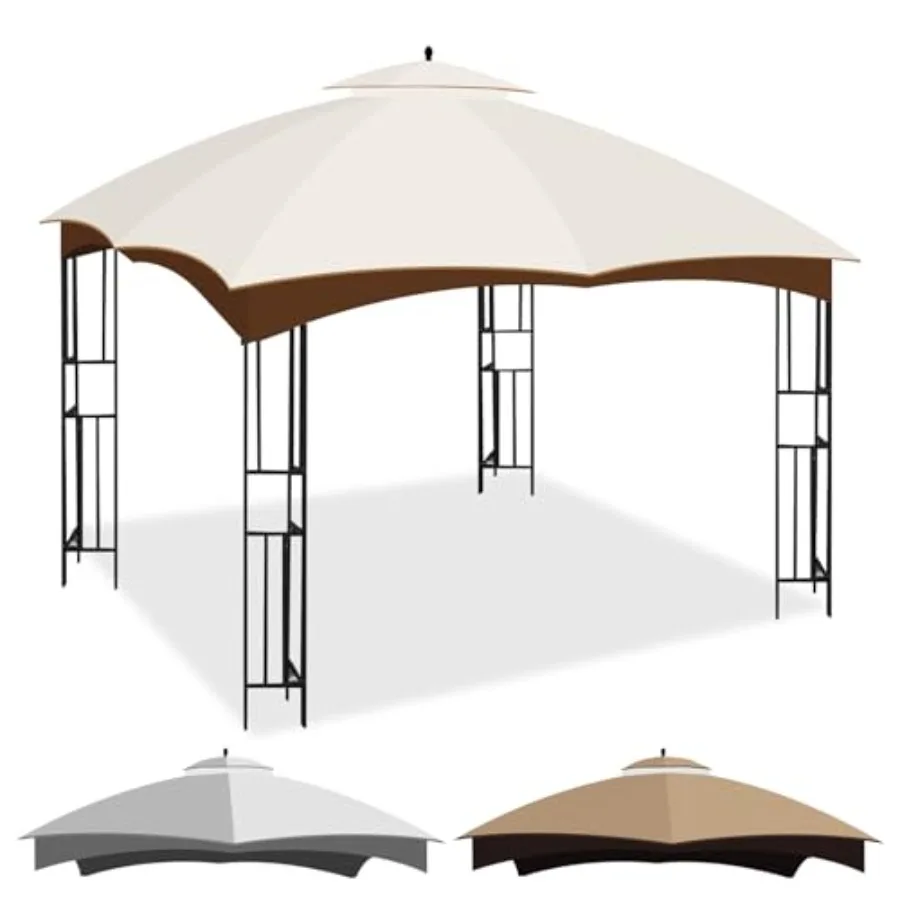 

10 x 12 Replacement Gazebo Canopy Top for Lowe's Allen Roth Gazebo Double-Tier Gazebo Roof Cover with Air Vent Heavy Duty Canop