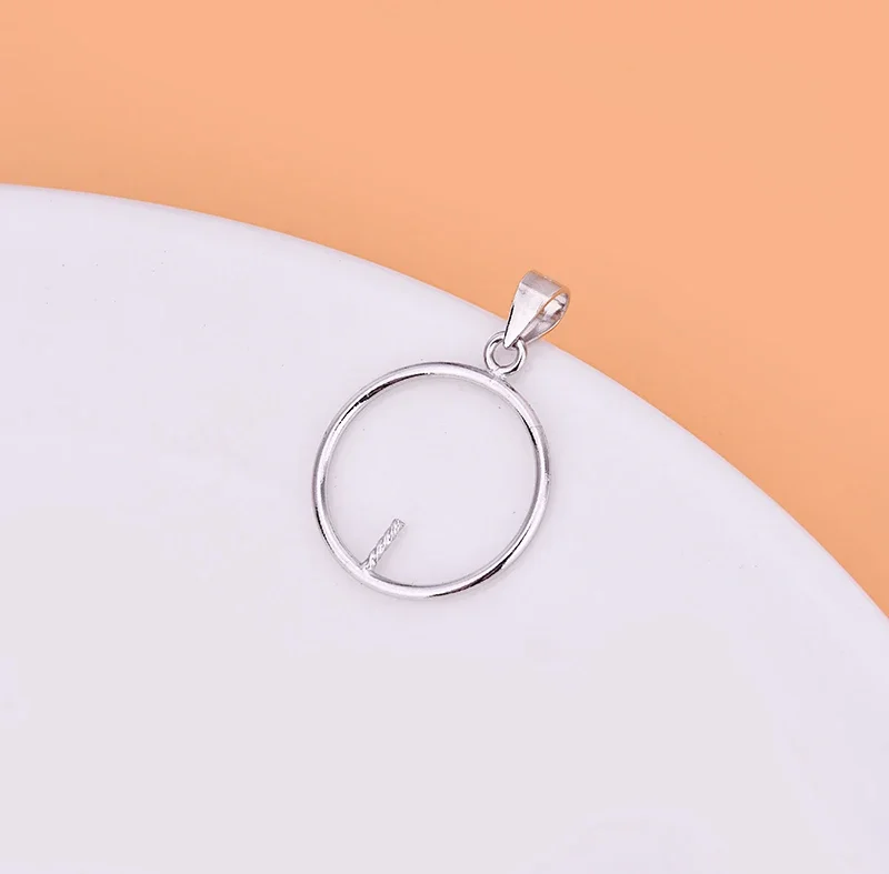925 sterling silver can put bead round pendant handmade DIY material jewelry accessories women