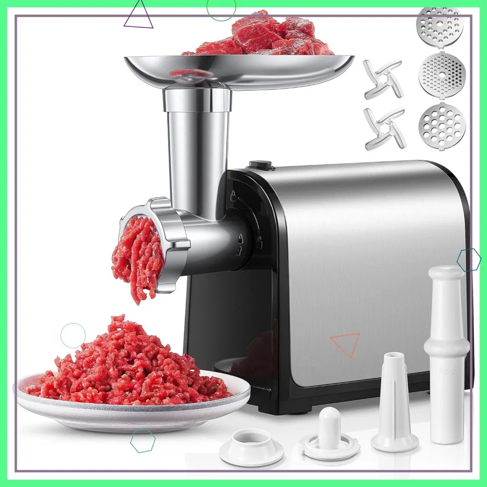 

3200W Electric Meat Grinder, 3-in-1 Heavy Duty Mincer with Sausage Stuffer & Kubbe Kit, Stainless Steel for Home Kitchen