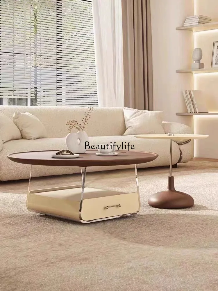 

French Cream Style Acrylic Tea Table Living Room Home Small Apartment Paint Combination Table