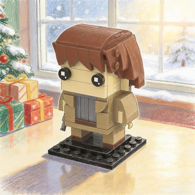 130pcs MOC Brickheadz Togusa Ghost The Shell Stand Model Building Blocks Construction Festival Gifts Toy DIY Idea Brick