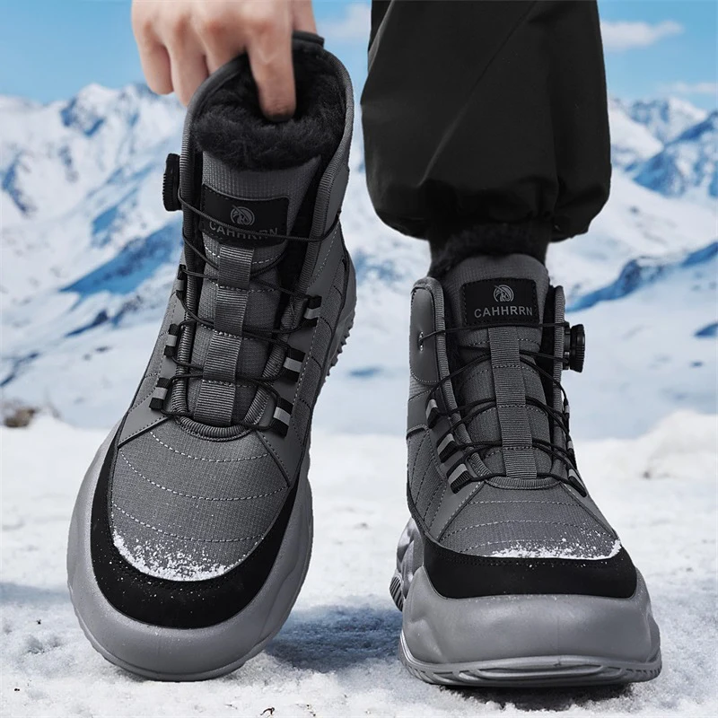 2025 شتاء جديد سميك سوليد اتجاه رياضي غير رسمي عادية عالية الجودة حجم كبير الثلوج مع أفخم العزل أحذية قطنية متعددة الاستخدامات