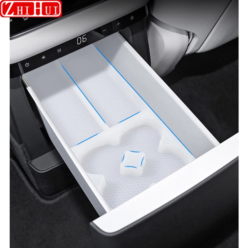 For Lixiang Li L6 L7 L8 2024 Restyling Car Silicone Refrigerator Storage Box Tray Auto Interior Storage Decoration Accessories