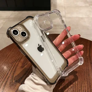 Schockdes Telefonabdeckung für iPhone, transparenter Stoßfänger, harte Acrylrückenabdeckung, Silberknopf, 11, 12, 13, 14, 15, 16 Pro Max, mehr 6 Hauptverkauf Paintball Marker Waffe - №5