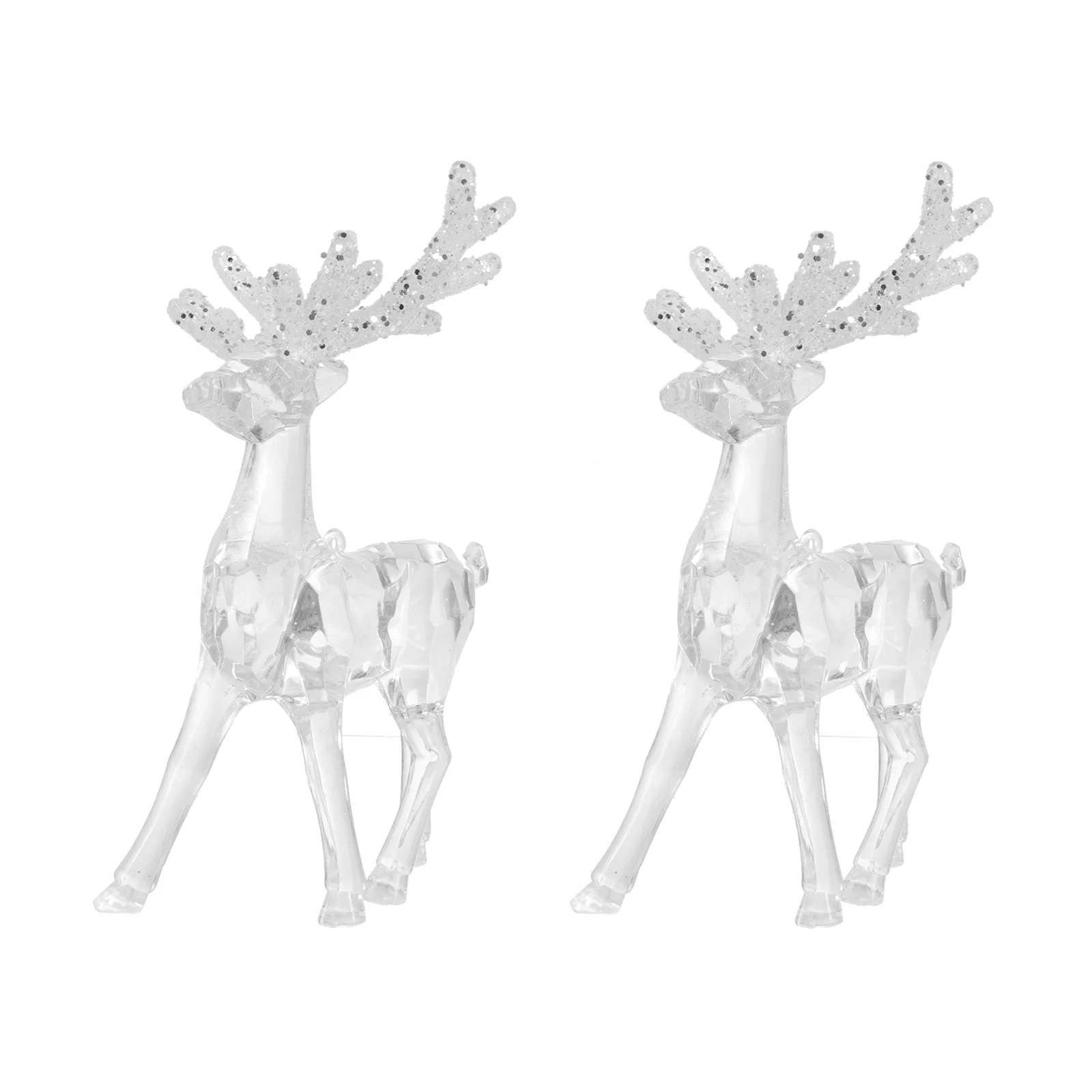 

2 Pcs Clear Deer Figurines Cake Decoration Christmas Decorations Bakery Adornment Toys Figure Transparent Baking