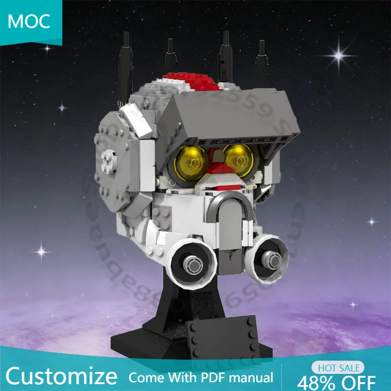 

648 PCS Helmet Model Tech helmet bust MOC Customize Modular Building Block Creative Design Educational DIY Boy Assembly Toy Gift