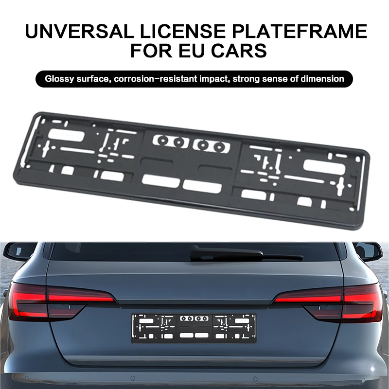 ABS- Plastic material European standard single truck license plate frame for foreign trade