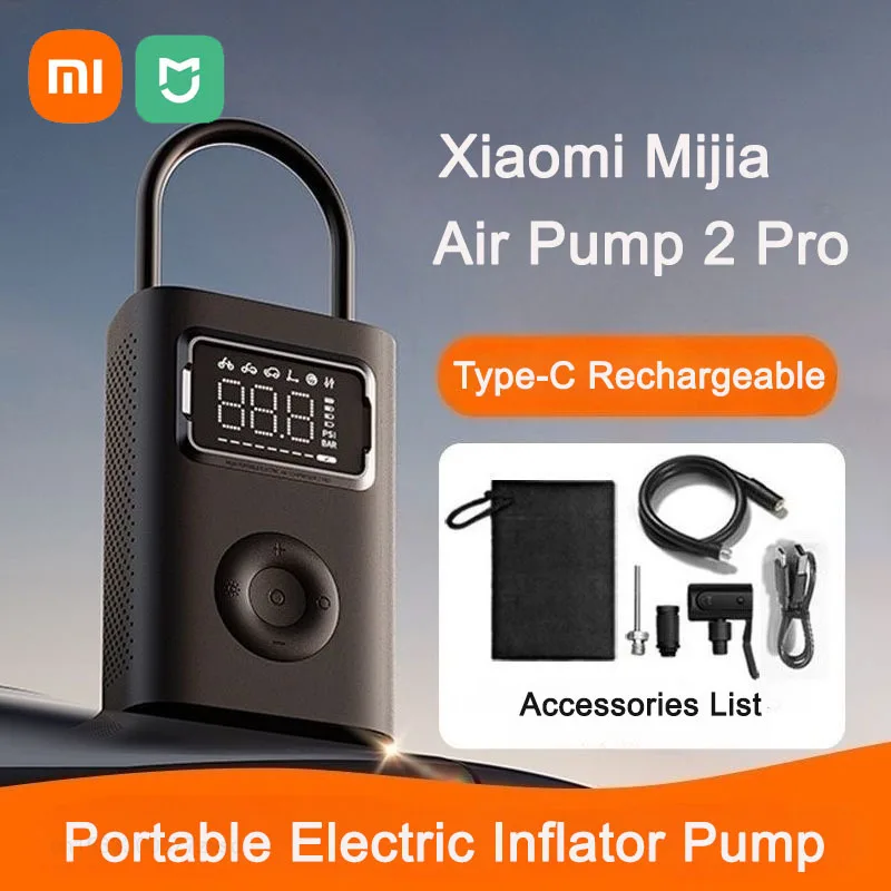 

Xiaomi Mijia Air Pump 2 Pro Portable Electric Inflator Pump Digital Tire Inflator For Car Motorcycle Bicycle Air Compressor