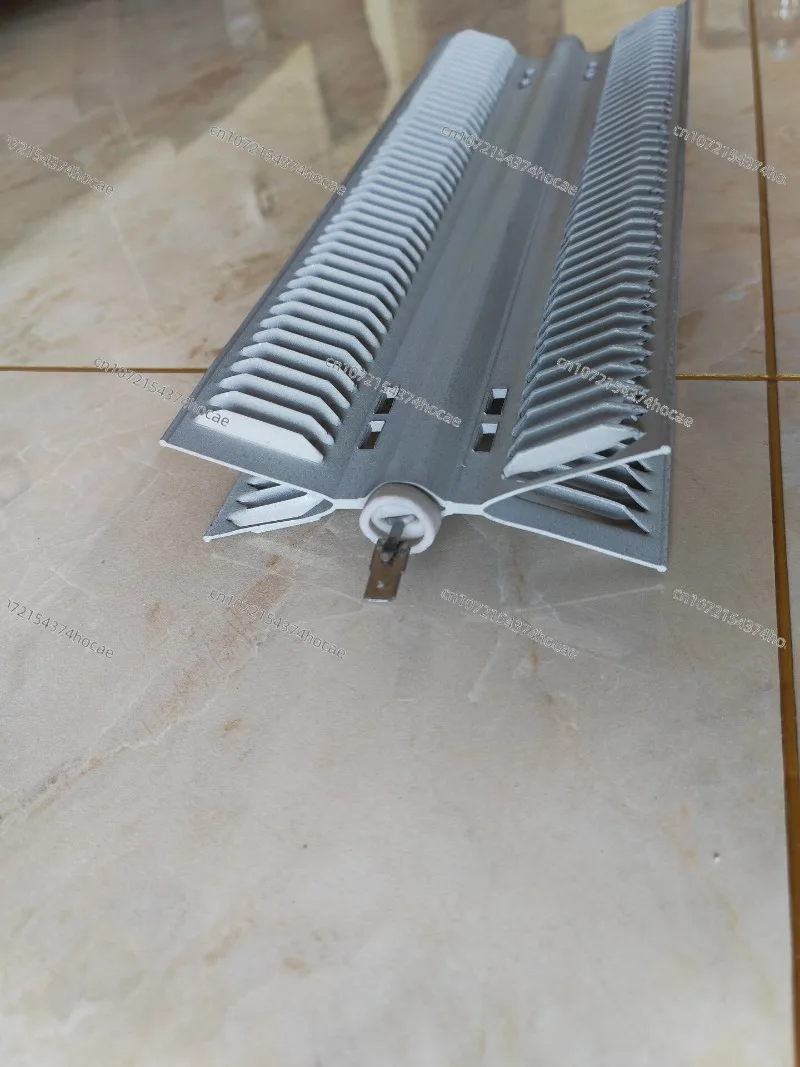 

310mm1000W Airfoil Aluminum Fin Electric Heating Tube X Type Heater Heater Skirting Line Double Head Outlet Single Gear