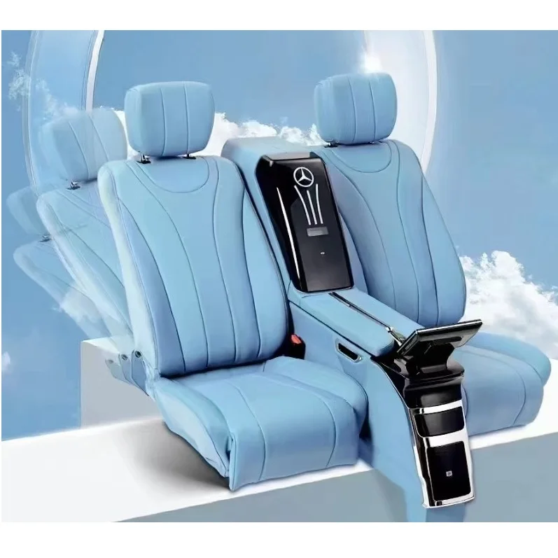 Luxury Two-seat Folding Chair with Fridge and Folding Table for Mercedes Vito V-Class Toyota Hiace Alphard
