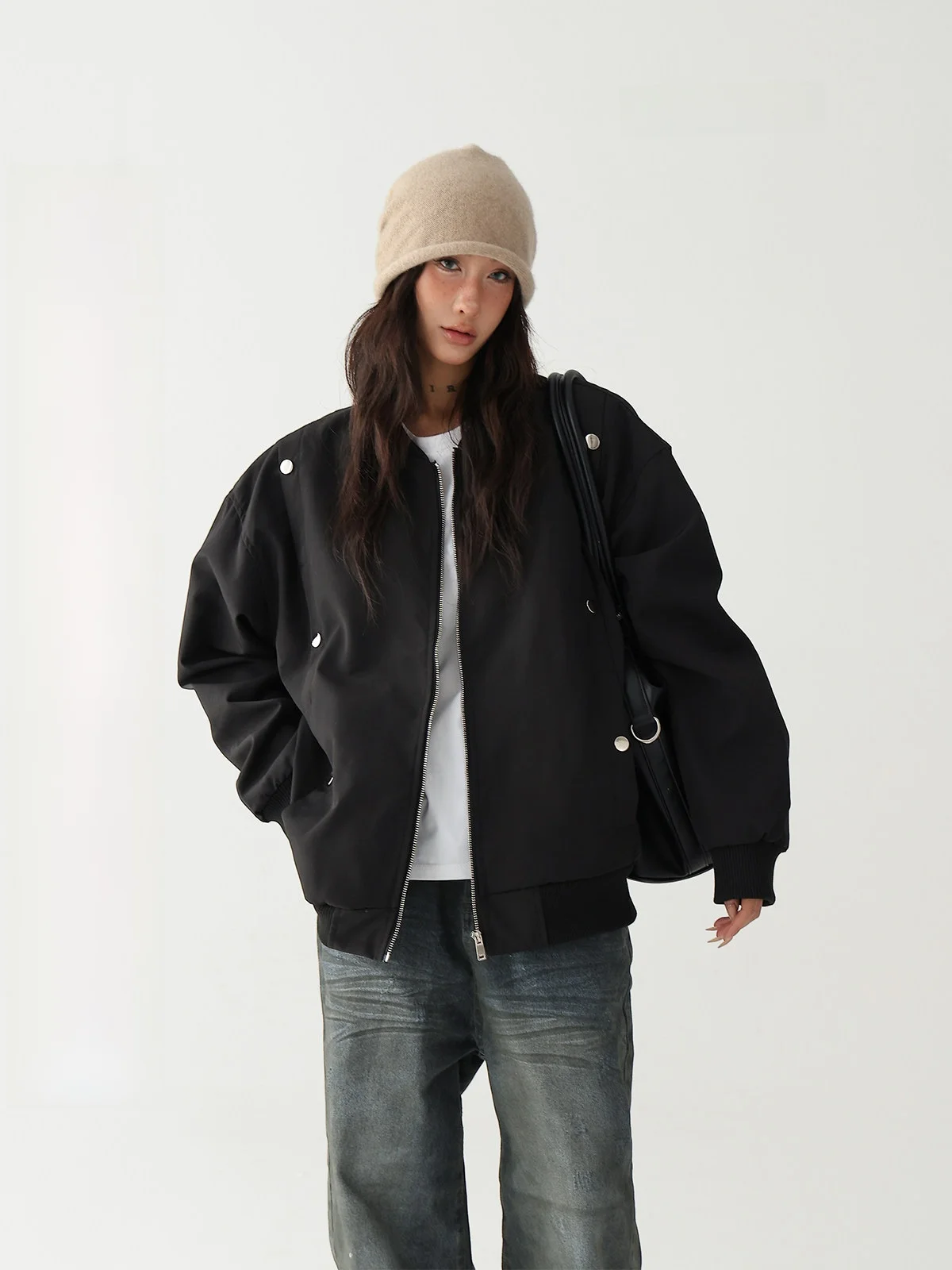 

Бейсбольная куртка AceStudios в американском ретро-стиле, женская, свободного кроя, парная, повседневная, из полиэстера, осенняя мода