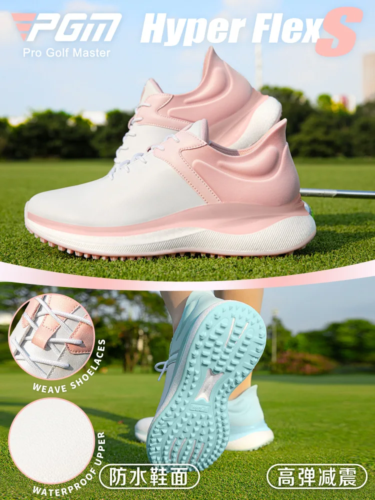 PGM Golf Women's Sneakers Waterproof Anti-Skid  Shoelace Lady Sports Shoes High Elasticity Shock-absorbing Comfortable XZ440