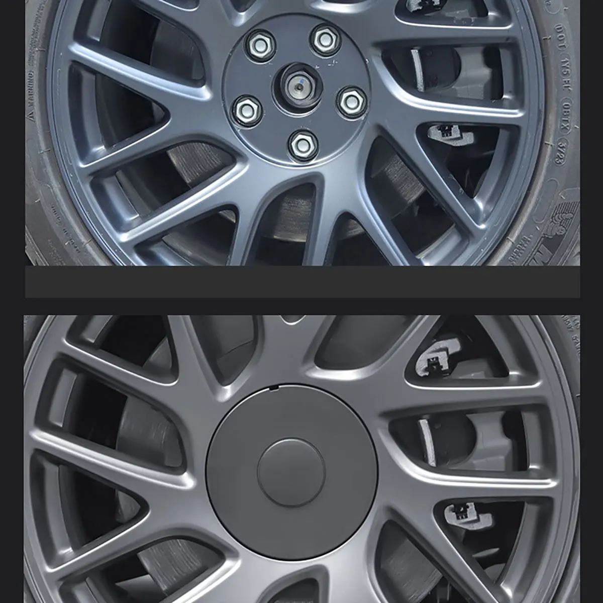 

Wheels Center Hubcaps for Tesla Model 3 Highland 2024 2025 2026 Original Gray Center Hub Cap 4PCS