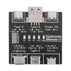 DT3 Data Cable Detection Board USB Cable Tester For IOS Android Type-C Short Circuit On-Off Switching Test Board Tool