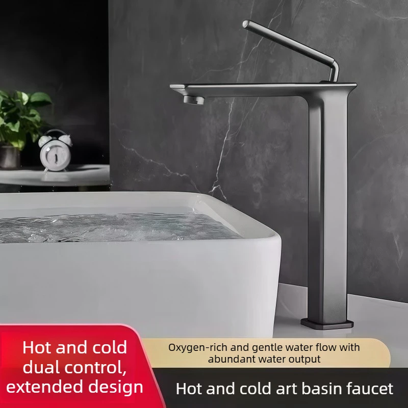 European Style Basin Hot and Cold Single Hole Household Bathroom Cabinet Wash Basin Countertop Basin Single Handle Faucet