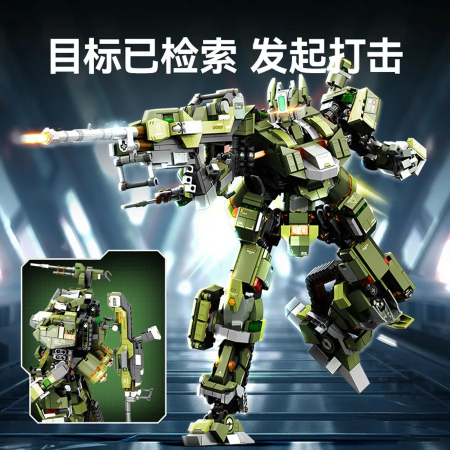 Mecha Robot Soldier Assembling Small Particle Building Blocks Desktop Decoration Puzzle Model Children Toys Boy Gift For Friends