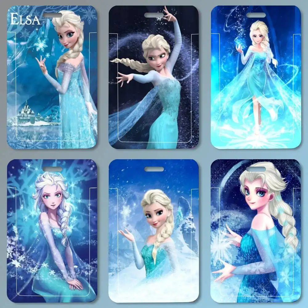 Porta Tarjetas de Identificación con Cordón de Anime Anna y Elsa, para Mujeres, Hombres, Estudiantes y Niños, para Tarjetas de Trabajo y de Autobús