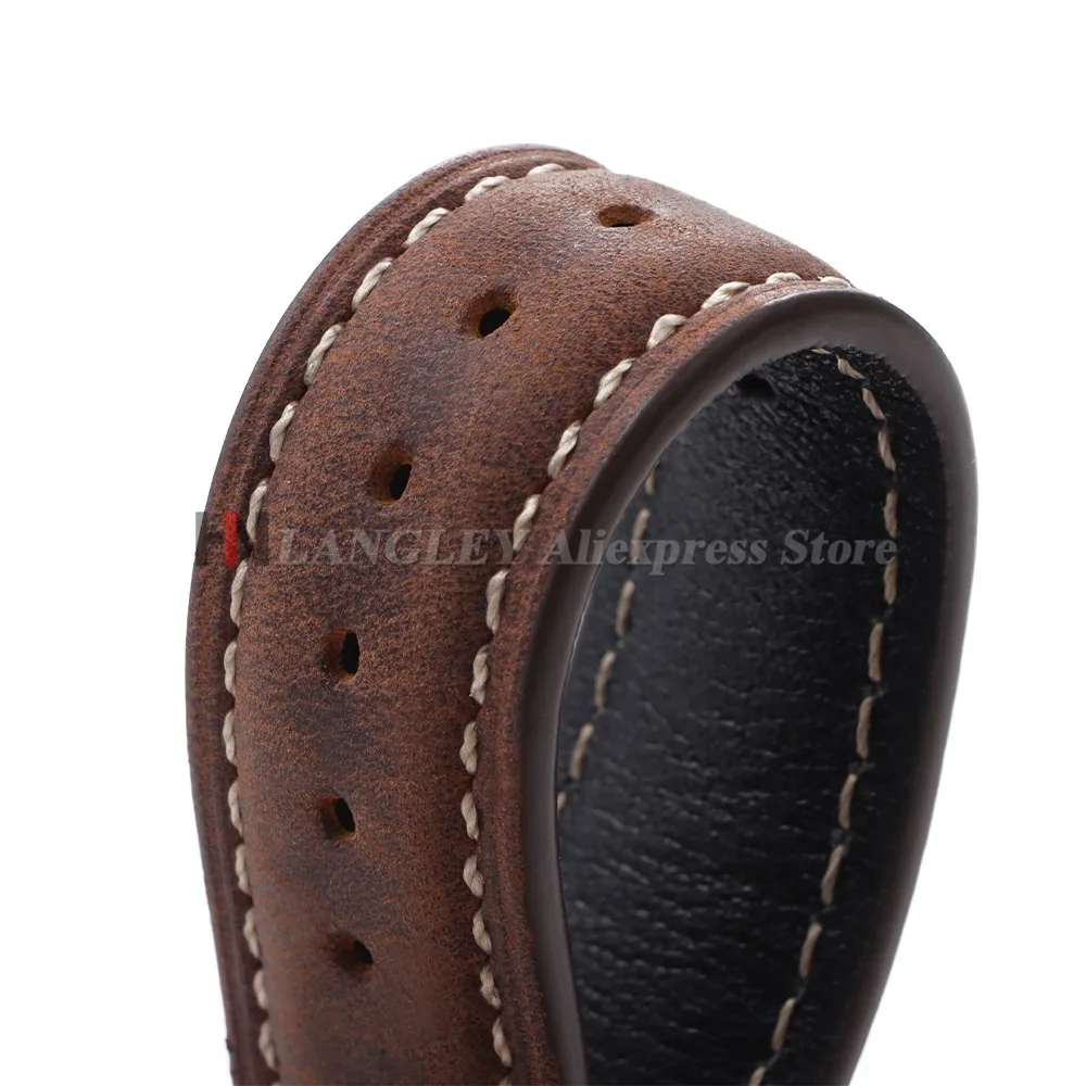Rindsleder-Uhrenarmband 14mm 16mm 18mm 20mm 22mm 24mm Vintage Dunkelbraun Schnellverschluss-Uhrenband für Samsung Galaxy Watch 8/7/6/5/4 – Detail 12