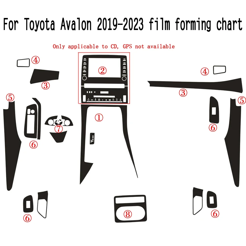 

Car-Styling 3D 5D Carbon Fiber Car Interior Center Console Color Change Molding Sticker Decals For Toyota Avalon 2019-2023