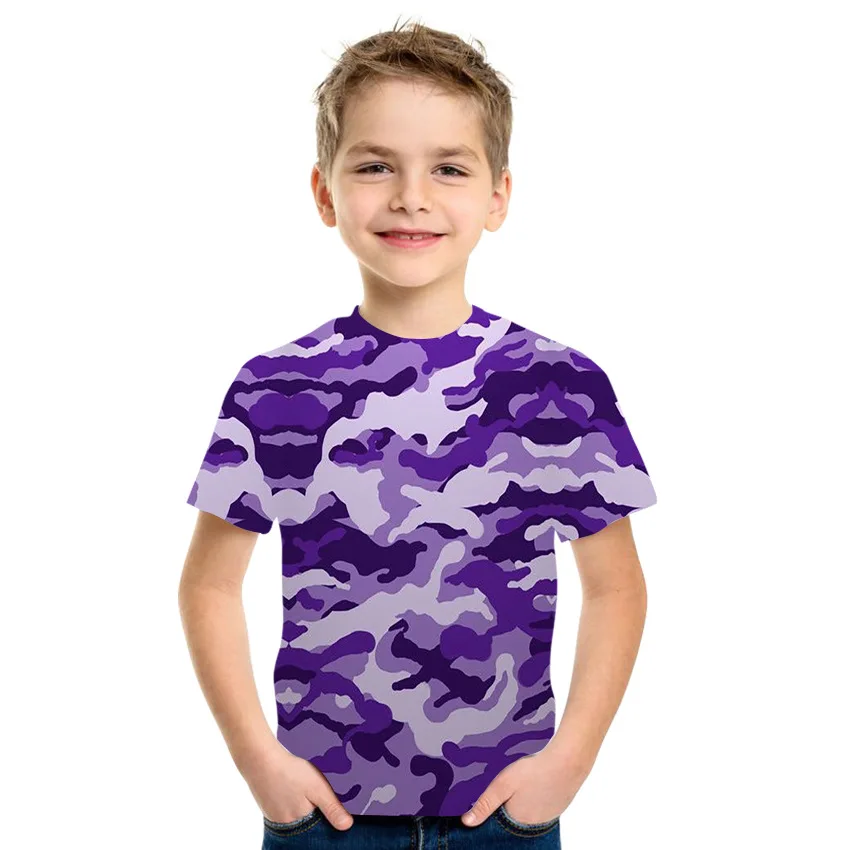 Kids Clothes Camouflage Color 3D Printing T-Shirt Boys Girls Clothing 2-10y Child Baby O-Neck Top Summer Outdoor Play Clothes - Image 5