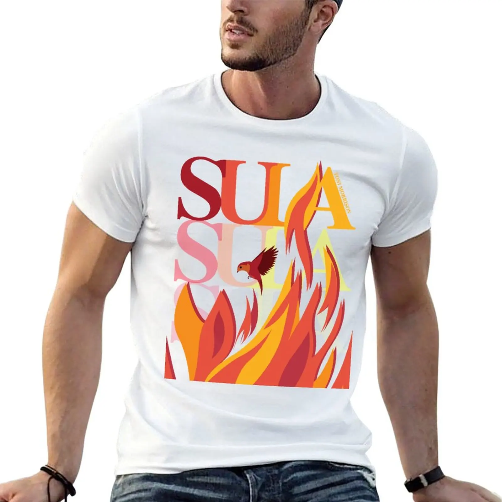 Camiseta minimalista con diseño de libro de Toni Morrison Sula, camiseta para hombre, camisetas gráficas de algodón, camiseta 100% para hombre, camiseta de algodón pesado