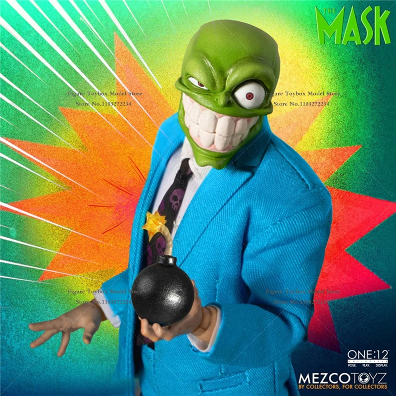 In Stock Mezco Original 1/12 The Mask Deluxe Edition Movable Figurine Collection Suit Cloth Design Mini Weapon 6