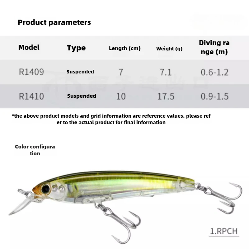 Japan YO-ZURI Minnow 3D Prism Refraction R1409 Bass Cocked Mouth Shallow Water Lure Hard Bait Lure