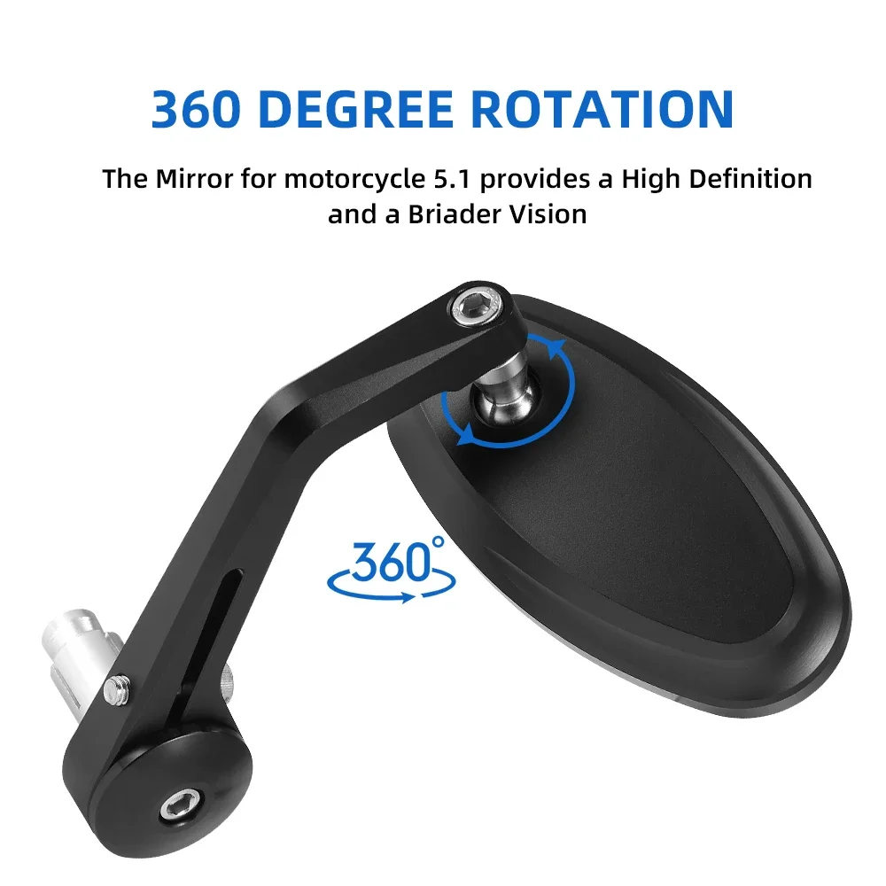 Motorcycle Handle Bar End Miirror Universal Rear Side View Mirrors CNC 13mm-18mm Motorbike For Cafe Racer Scooter For TMAX530