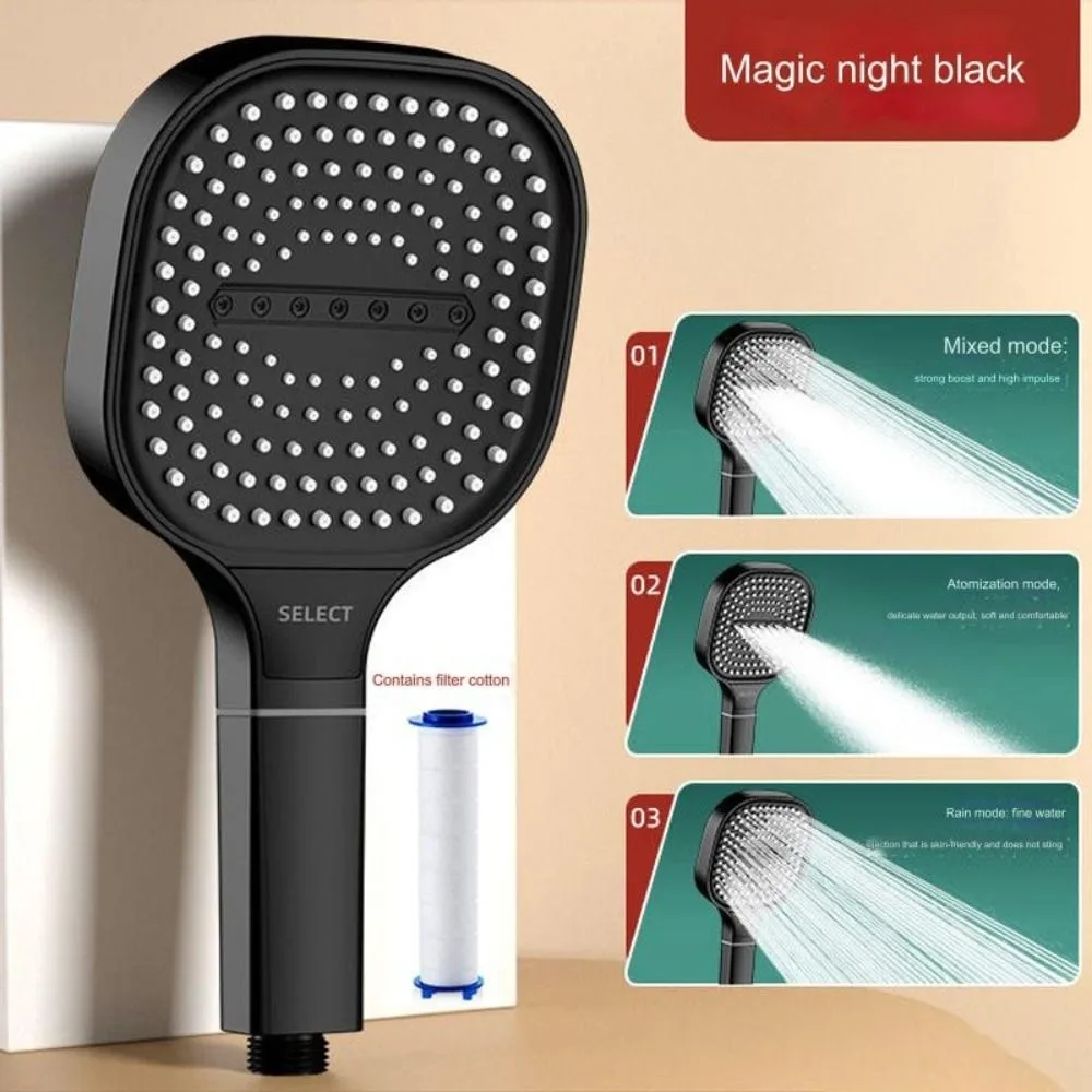 

13 см большая панельная насадка для душа, массаж воды высокого давления с фильтром, аксессуары для ванной комнаты, 3 режима, замена душа, универсальная