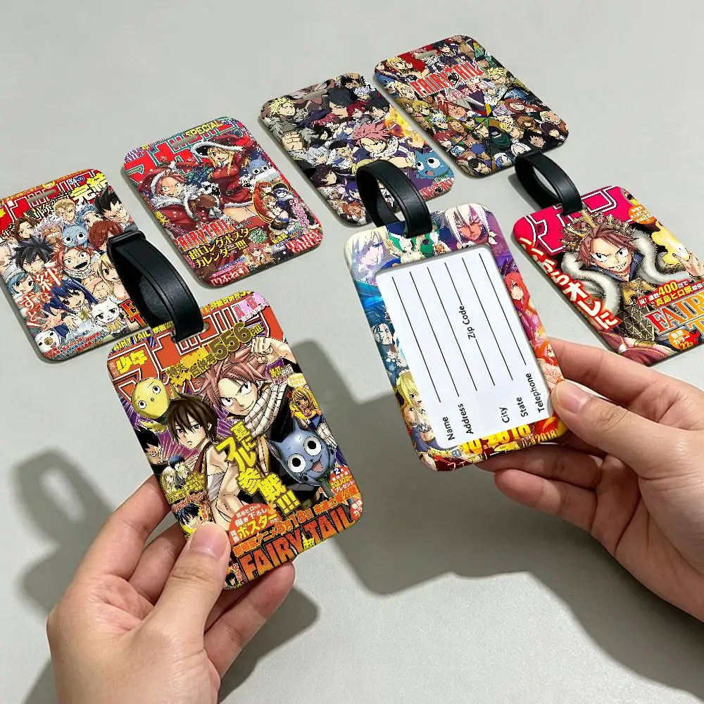 Anime Fairy Tail PVC Anti lost Luggage Identifier Tag Removable Information Card Holder Travel Baggage Tag