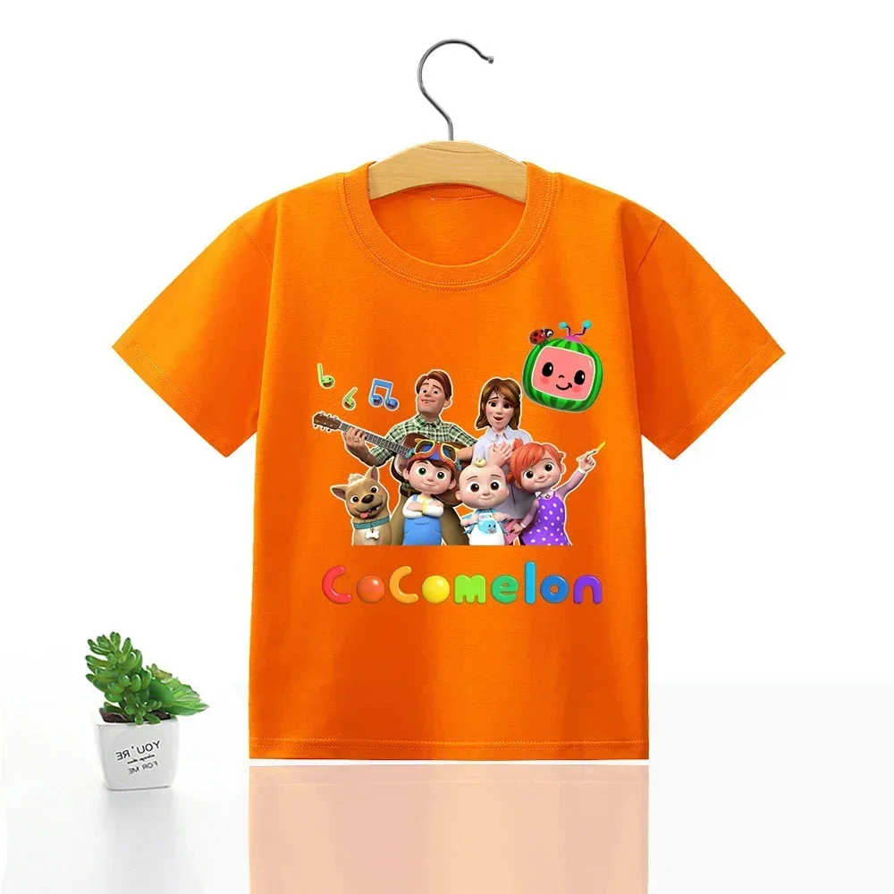 Cocomeloning Baby T Shirt Infant Cotton Short Sleeve Shirt Boy Girl Summer Clothes Cartoon Printed Jj Yoyo Letter Tops Tees Gift