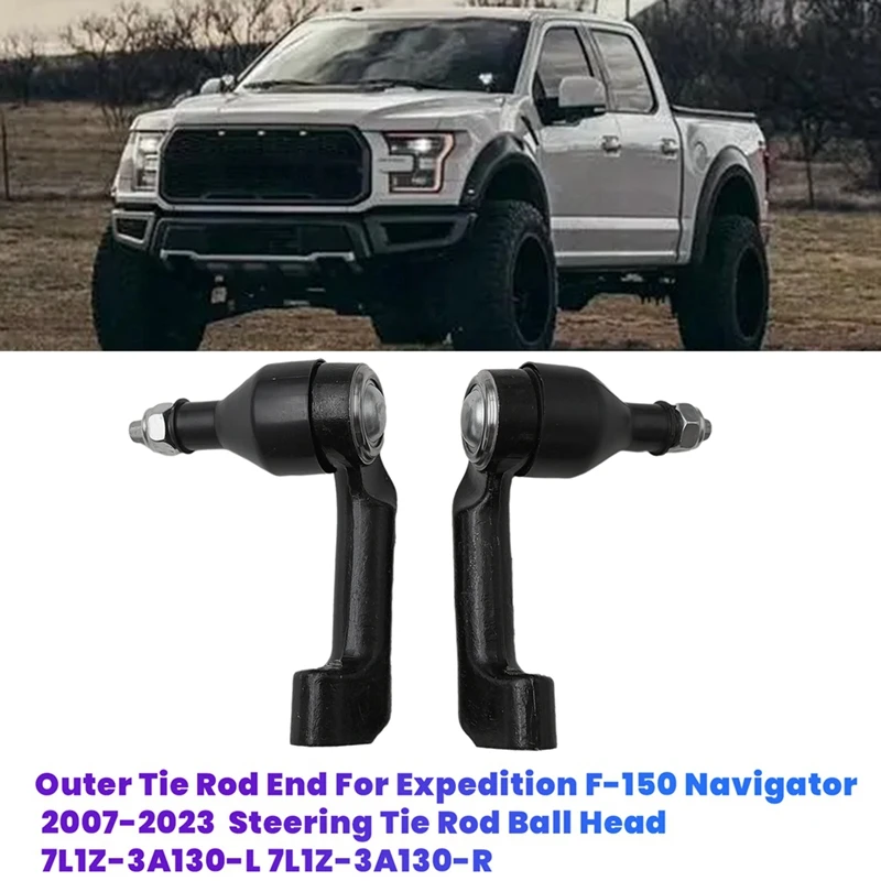 1Pair Steering Tie Rod Ends 7L1Z-3A130-L 7L1Z-3A130-R For Expedition F-150 Navigator 2007-2023 Outer Tie Rod Ball Head