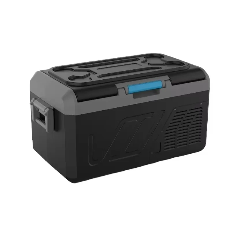 Factory Wholesale Portable Car Fridge Camp Refrigerated Compressor 15l Armrest Box 12 Volt Freezer Box Car Camping Fridge
