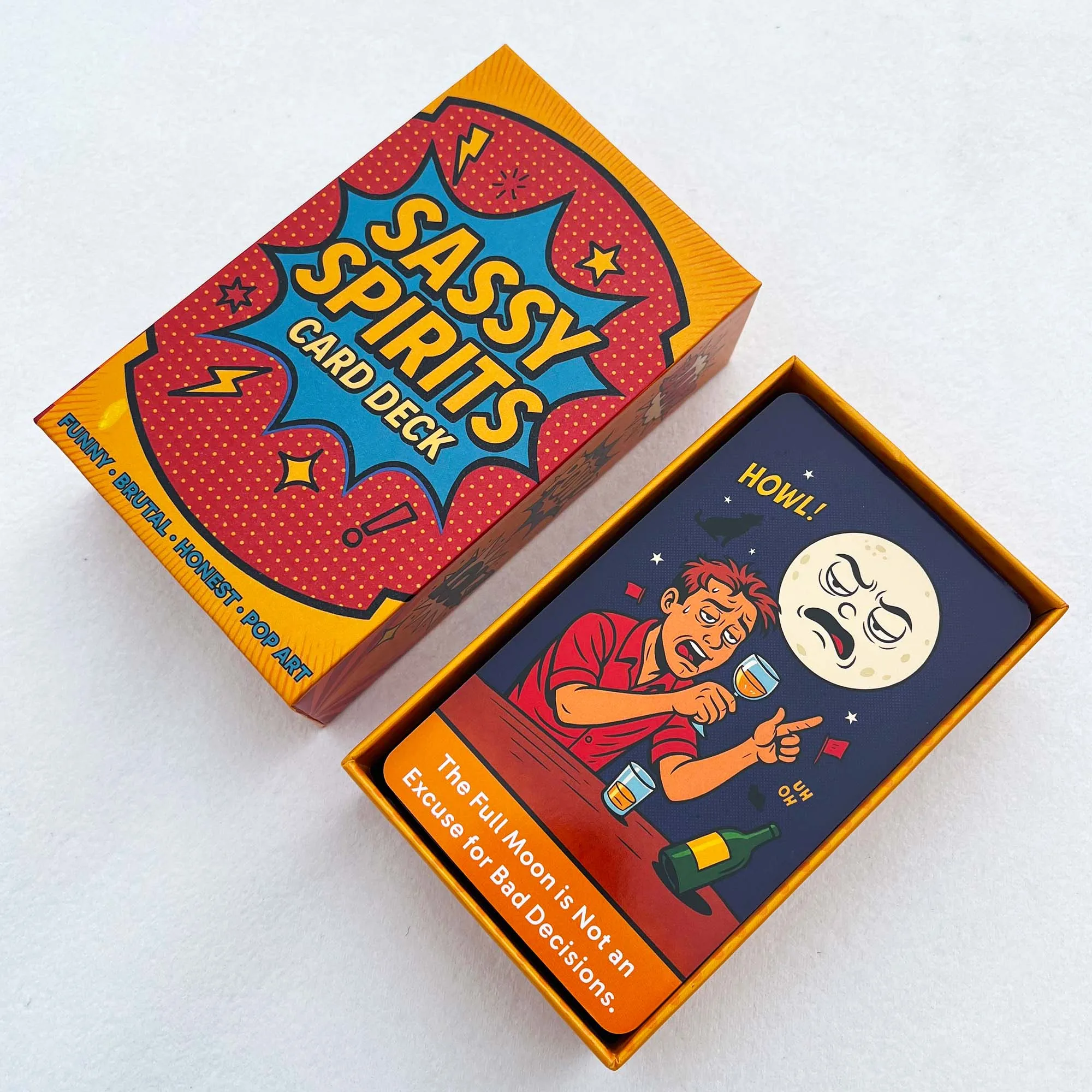 78 بطاقة على سطح السفينة، مجموعة بطاقات Sassy Spirits Oracle، بطاقات العرافة المضحكة، تتضمن نمطًا فنيًا عصريًا ومضحكًا، #3