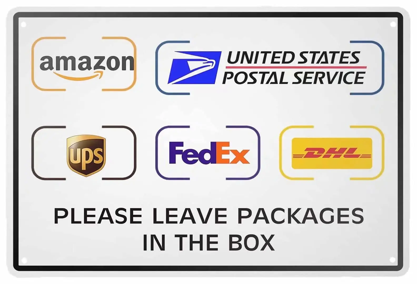 Metal Tin Sign Vintage Style Please Leave Packages in The Box Metal Sign Home Bar Decor Cafe Bar Restaurant Shop 12 X 8 in