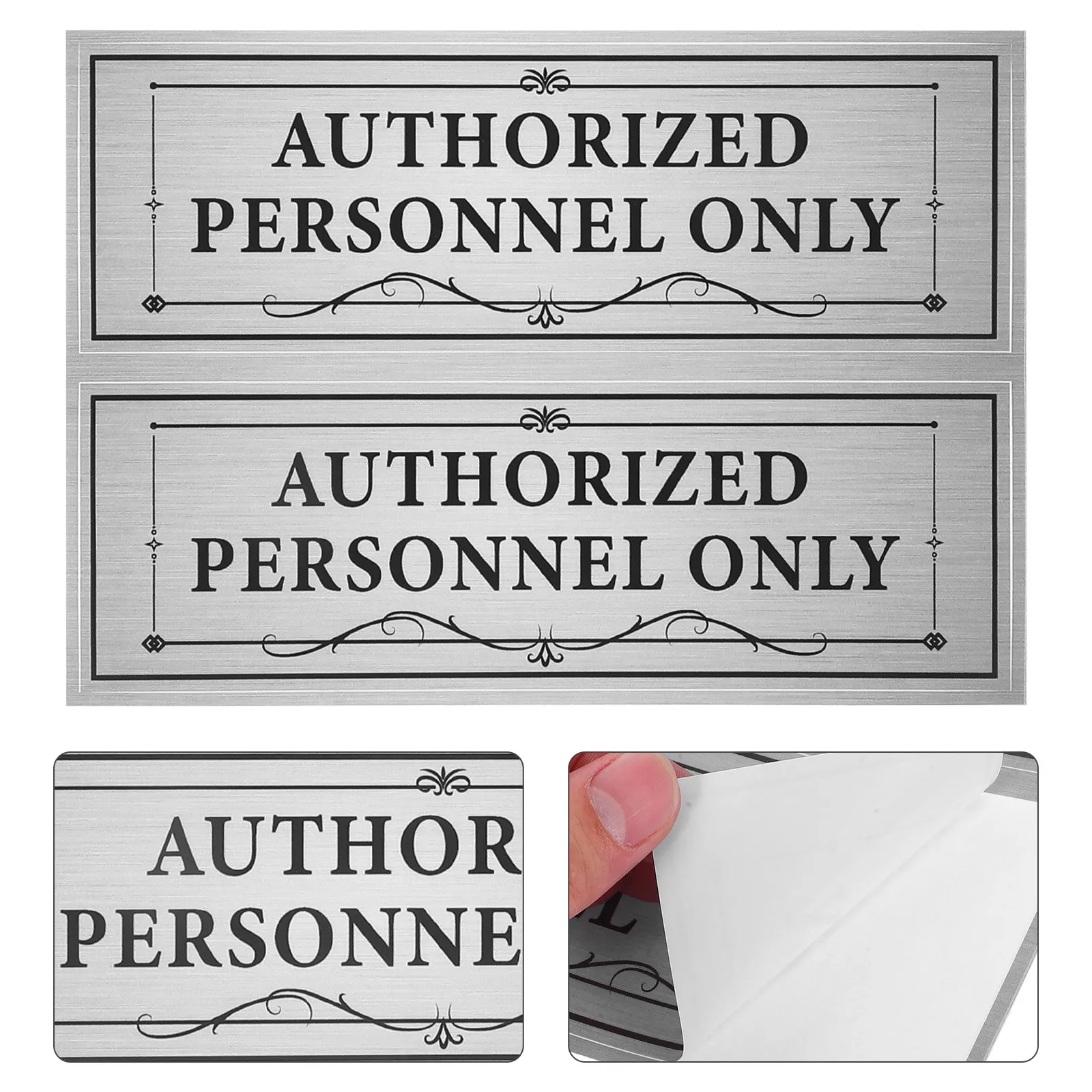 

4Pcs Employee Only Sign Selfadhesive Staff Entrance Sticker Sleek Sturdy PVC Material Easy Apply Remove for Workplace School