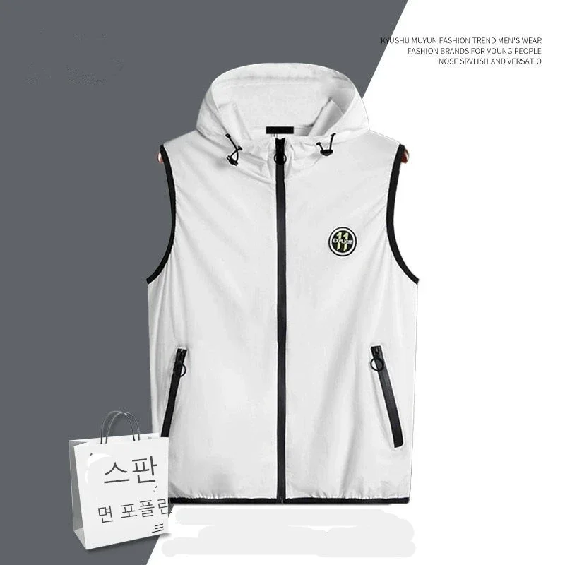 Golf Jackets Vest for Men Summer Fashion Ultra-thin Ice Silk Elastic Golf Waistcoat Outdoors Golf Wear Light Soft Men Golf Coats